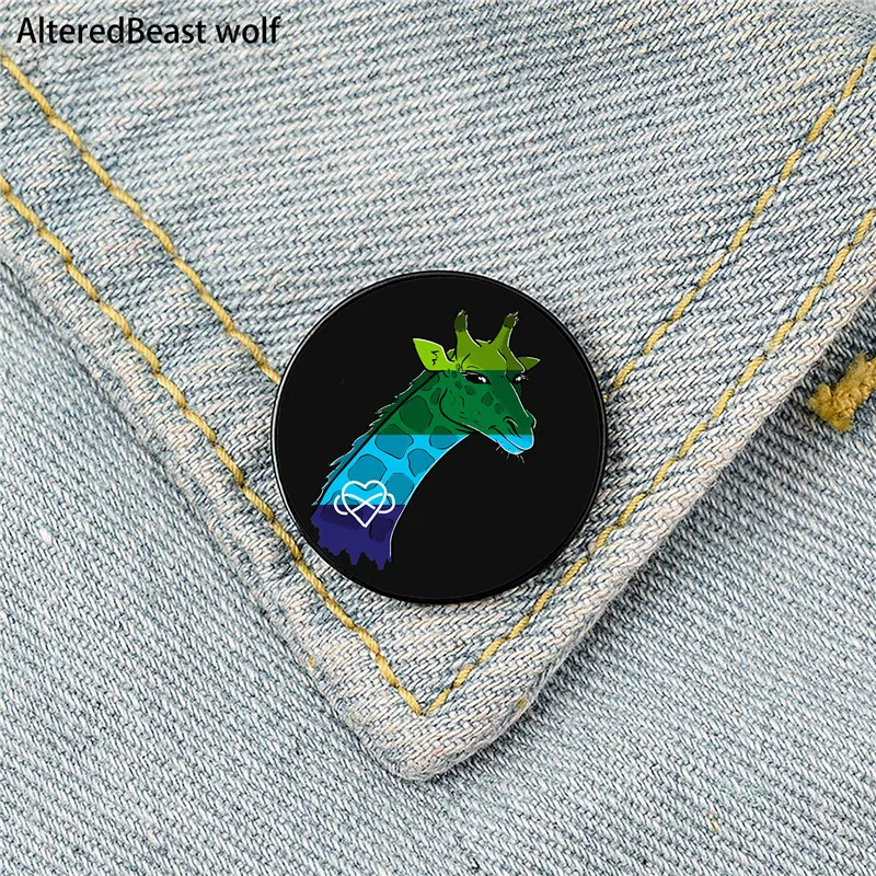 Polyamorous Pride Giraffe Pin Custom Funny Brooches Shirt Lapel Bag Cute Badge Cartoon enamel pins for Lover Girl Friends
Polyamorous Pride Giraffe Pin Custom Funny Brooches Shirt Lapel Bag Cute Badge Cartoon enamel pins for Lover Girl Friends