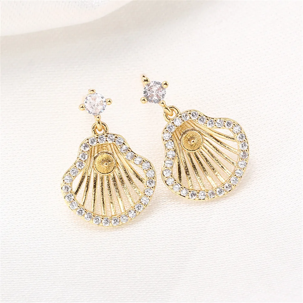 Domestic 14K gold color preserving S925 silver needle marine shell pearl earrings DIY accessories
Domestic 14K gold color preserving S925 silver needle marine shell pearl earrings DIY accessories