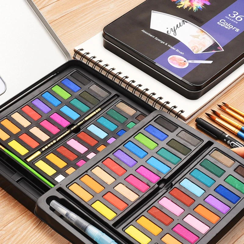 36 Colors Watercolor Paint Set with Water Brush Pen Coloring Book for Artist Beginner Student Adult Home Travel Drawing 85DD
36 Colors Watercolor Paint Set with Water Brush Pen Coloring Book for Artist Beginner Student Adult Home Travel Drawing 85DD