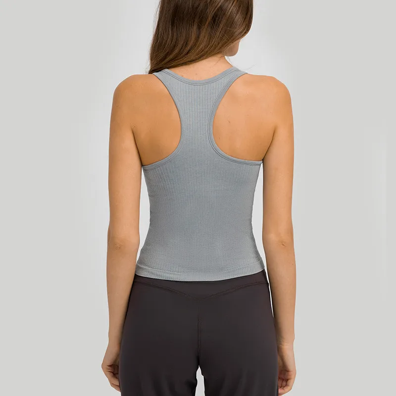 Solid Color Lulu Women Sports Tank Top Fitness Yoga Vest Female Gym Clothing Run Support With Chest Pad Breathable Comfortable
Solid Color Lulu Women Sports Tank Top Fitness Yoga Vest Female Gym Clothing Run Support With Chest Pad Breathable Comfortable