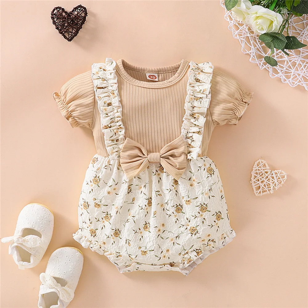 2022 Summer Newborn Baby Girls Puff Short Sleeve Floral Patchwork Romper Cute Ruffle Bow Bodysuits Toddler Infant Clothes
2022 Summer Newborn Baby Girls Puff Short Sleeve Floral Patchwork Romper Cute Ruffle Bow Bodysuits Toddler Infant Clothes