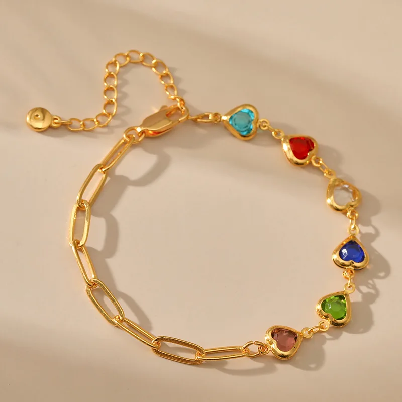 Gold Plated Paperclip Chain Bracelets Women Candy Color Heart Love Accessory Glass Beads Bangle Jewelry Summer Boho Fashion
Gold Plated Paperclip Chain Bracelets Women Candy Color Heart Love Accessory Glass Beads Bangle Jewelry Summer Boho Fashion