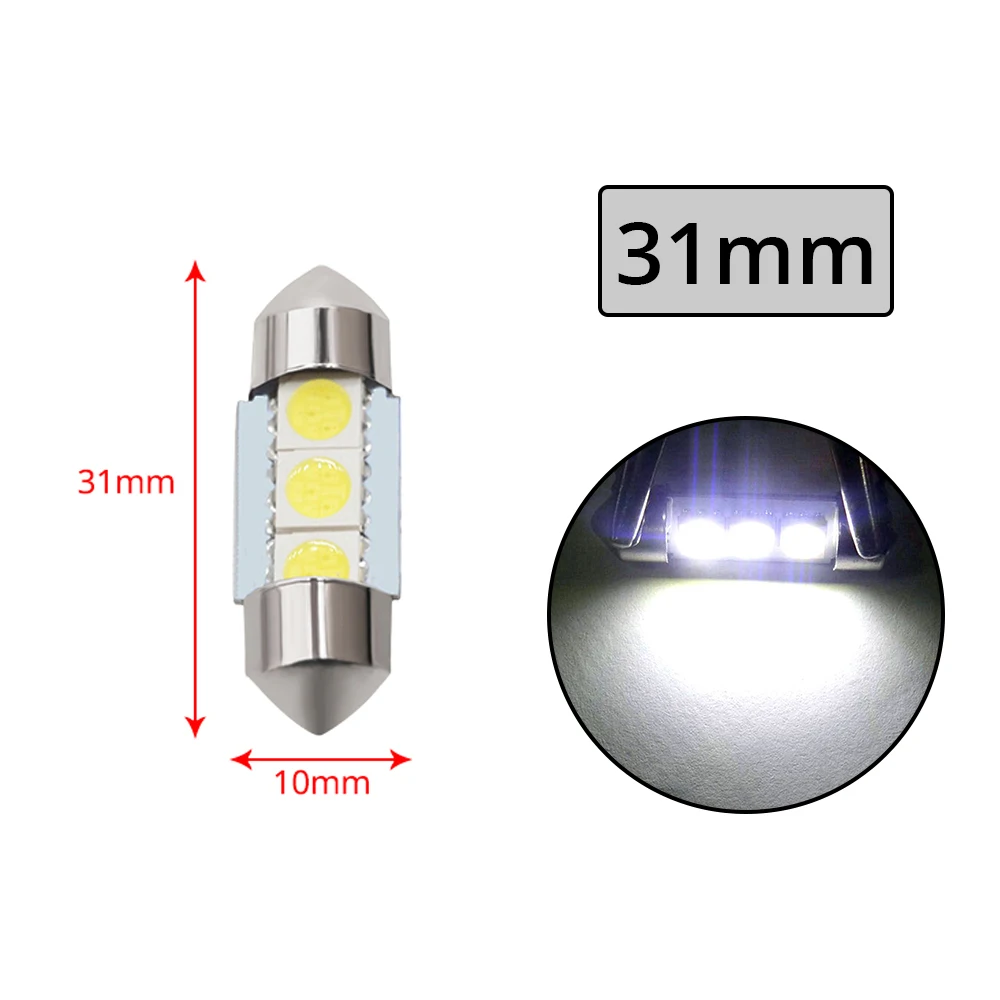 Суперяркие светодиодные лампы 31MM 36MM 39MM 3SMD 5050 SMD C5W в количестве 10 шт.
Суперяркие светодиодные лампы 31MM 36MM 39MM 3SMD 5050 SMD C5W в количестве 10 шт.
