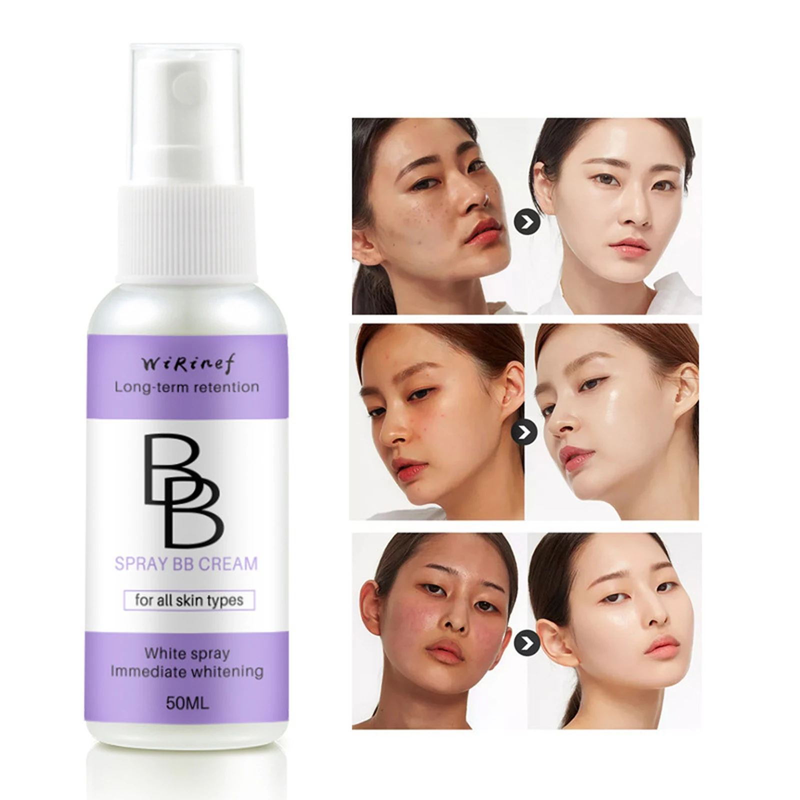 50ml BB Cream Spray Concealer Brighten Whitening Moisturizing Base Face Foundation Makeup Beauty Skin Care
50ml BB Cream Spray Concealer Brighten Whitening Moisturizing Base Face Foundation Makeup Beauty Skin Care