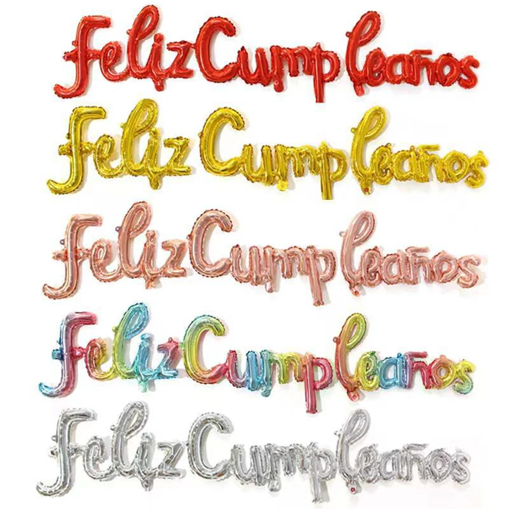 Spanish Happy Birthday Letter Foil Balloon Lowercase Conjoined Alphabet Foil Globos Birthday Party Decoration Banner Baby Shower
Spanish Happy Birthday Letter Foil Balloon Lowercase Conjoined Alphabet Foil Globos Birthday Party Decoration Banner Baby Shower