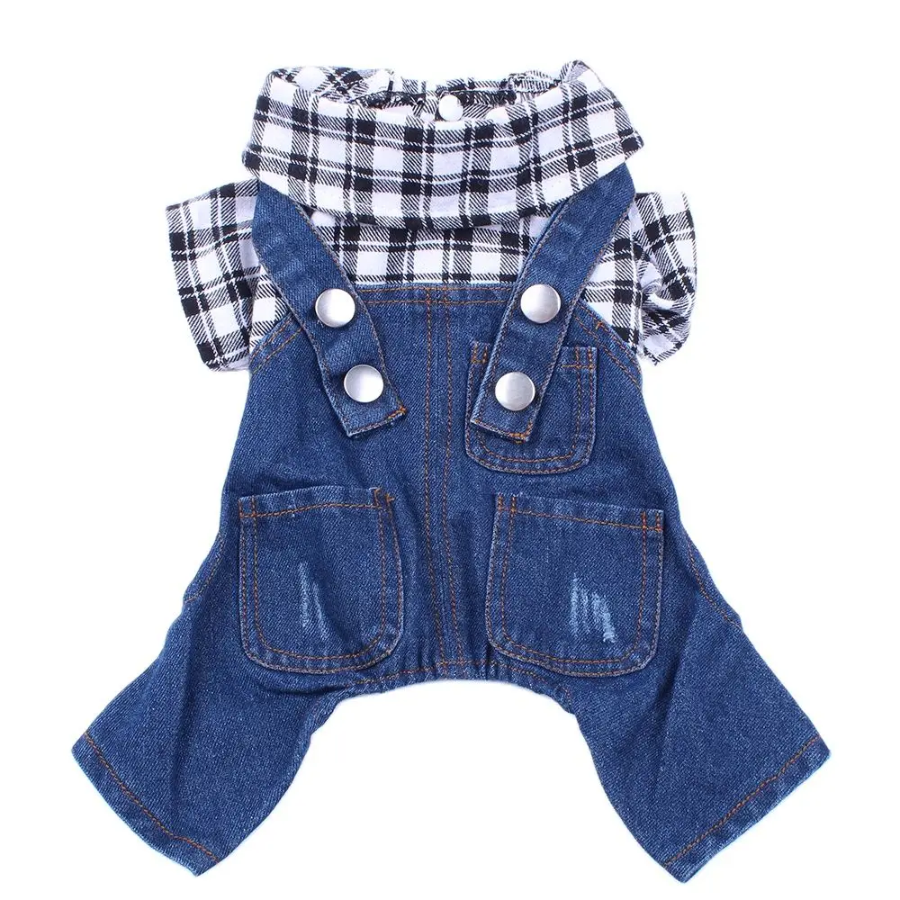 Комбинезон в клетку для собак и кошек, на пуговицах 
Комбинезон в клетку для собак и кошек, на пуговицах