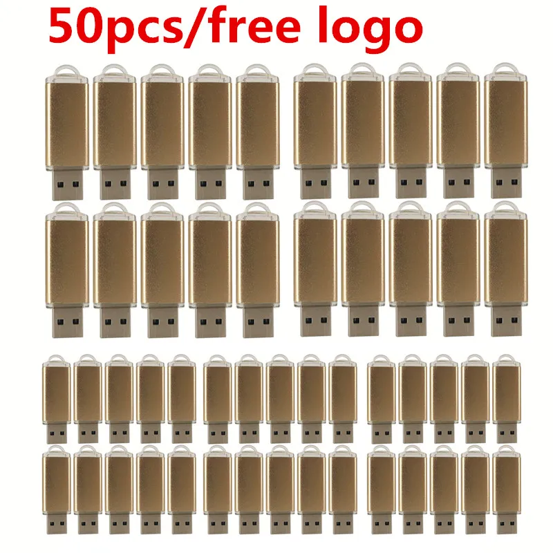 Недорогой USB флеш-накопитель 50 шт./лот модный 16 ГБ 8 32 4 64 серебристый металлический
