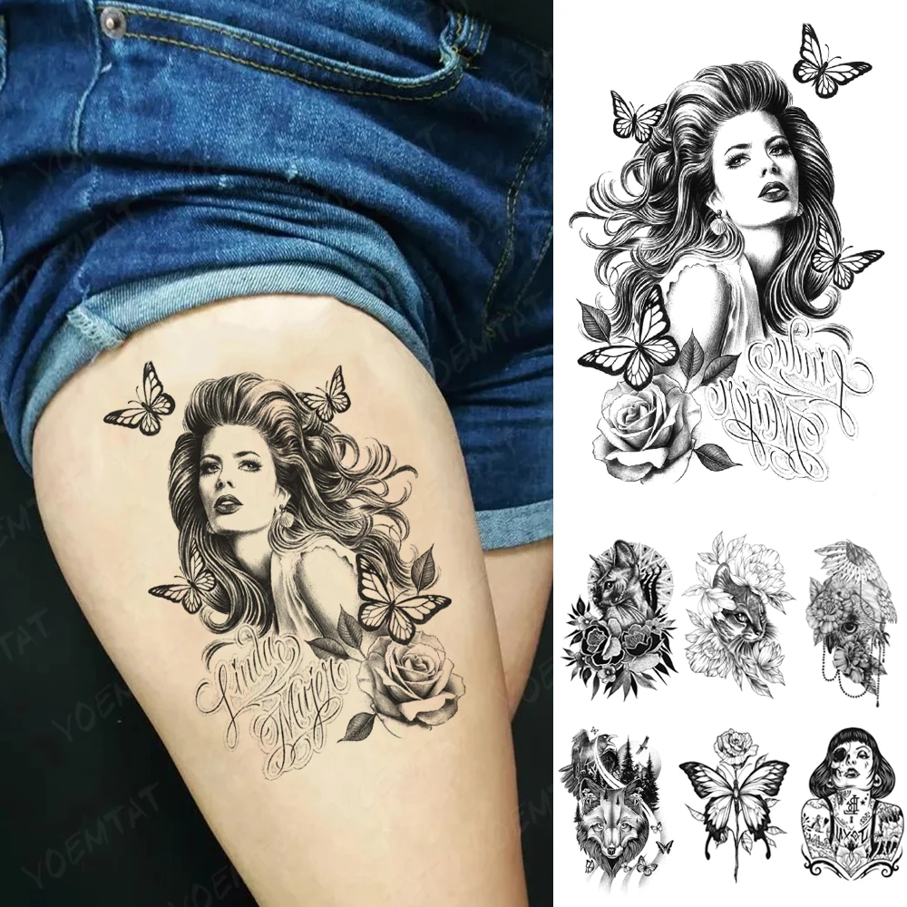 Waterproof Temporary Tattoo Sticker Flower Rose Gothic Y2K Punk Gril Flash Tattoos Butterfly Body Art Legs Fake Tatoo Men Women
Waterproof Temporary Tattoo Sticker Flower Rose Gothic Y2K Punk Gril Flash Tattoos Butterfly Body Art Legs Fake Tatoo Men Women