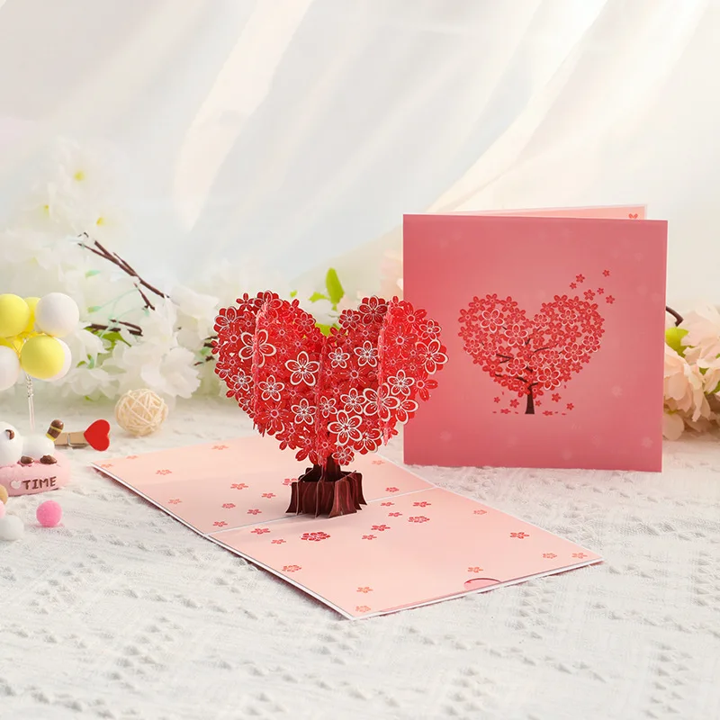 5pcs Handmade Heart Cherry Tree 3D Pop UP Greeting Invitation Card For Shower Thanks Christmas Wedding Birthday Party Gift
5pcs Handmade Heart Cherry Tree 3D Pop UP Greeting Invitation Card For Shower Thanks Christmas Wedding Birthday Party Gift