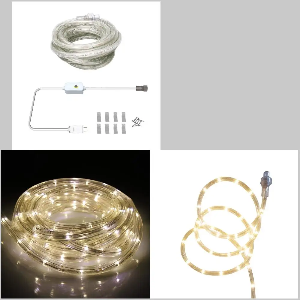 Gorgeous Luxurious 16ft Linkable LED Rope Light, Warm White and Cool White Illumination for Home Decor - 850 Lumen Brightness
Gorgeous Luxurious 16ft Linkable LED Rope Light, Warm White and Cool White Illumination for Home Decor - 850 Lumen Brightness
