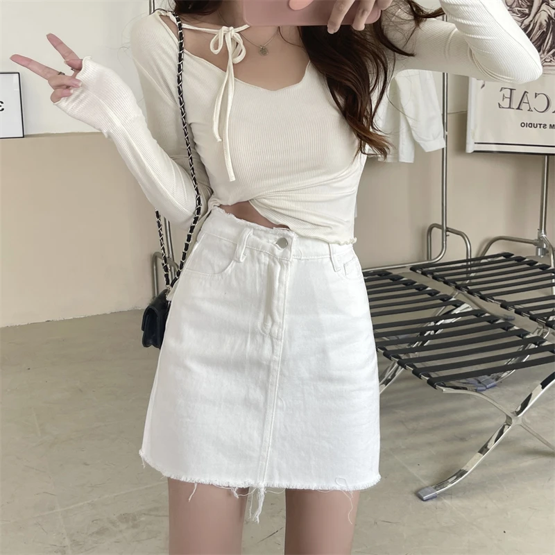 Summer Denim Jeans Skirts Women High Waist Korean Mini Skirt Sheath Slim Casual A-Line Shorts Skirt Warp Pencil Office Lady
Summer Denim Jeans Skirts Women High Waist Korean Mini Skirt Sheath Slim Casual A-Line Shorts Skirt Warp Pencil Office Lady