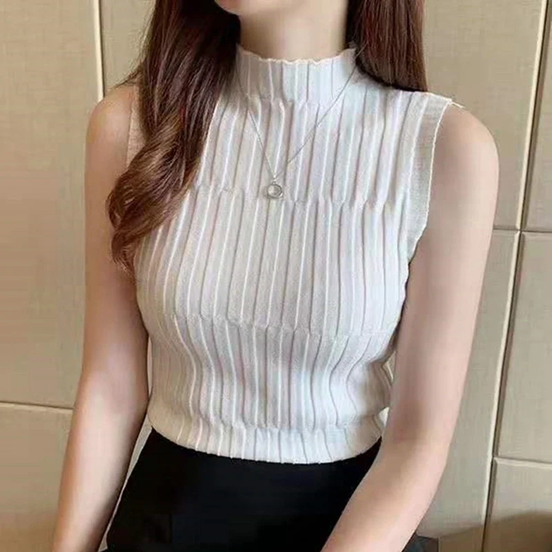 Women Plain Knitted Tank Tops Female Solid Sleeveless O-Neck T-shirt Women Casual Crop Tank Tops For Women Summer
Women Plain Knitted Tank Tops Female Solid Sleeveless O-Neck T-shirt Women Casual Crop Tank Tops For Women Summer