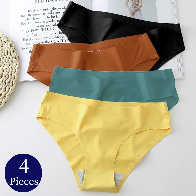 WarmSteps 4PCS/Set Seamless Women's Panties Solid Color Silk Satin Underwear Female Breathable Briefs Thin Lingerie Sports Panty
WarmSteps 4PCS/Set Seamless Women's Panties Solid Color Silk Satin Underwear Female Breathable Briefs Thin Lingerie Sports Panty