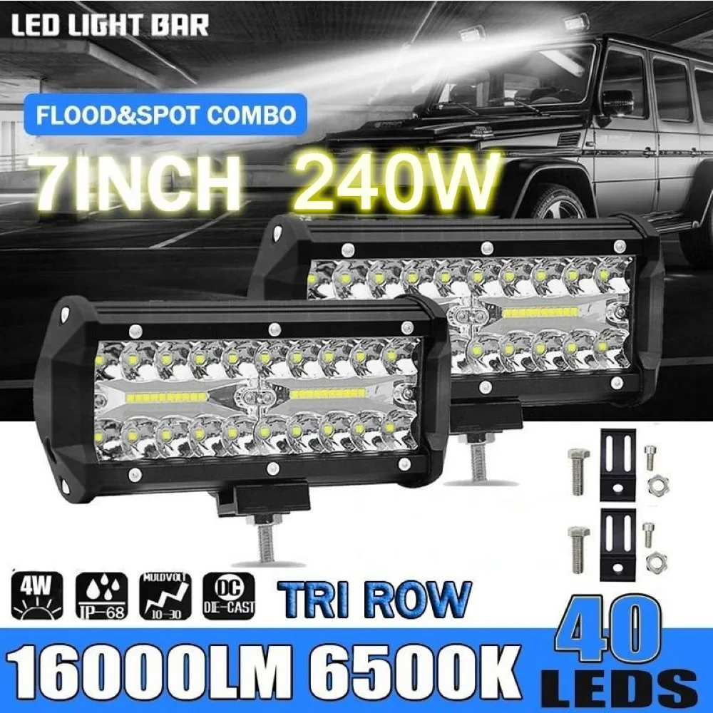 2PCS 7 Inch Car LED Work Light Waterproof 12V 24V Auto Spot Flood Combo Lamp Ledbar for Off-Road SUV Truck Offroad Accessories
2PCS 7 Inch Car LED Work Light Waterproof 12V 24V Auto Spot Flood Combo Lamp Ledbar for Off-Road SUV Truck Offroad Accessories