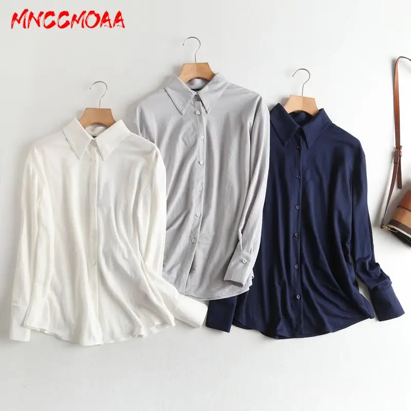 Женская однобортная рубашка с длинным рукавом, однотонная Простая Повседневная блузка, весна-лето 2022
Женская однобортная рубашка с длинным рукавом, однотонная Простая Повседневная блузка, весна-лето 2022