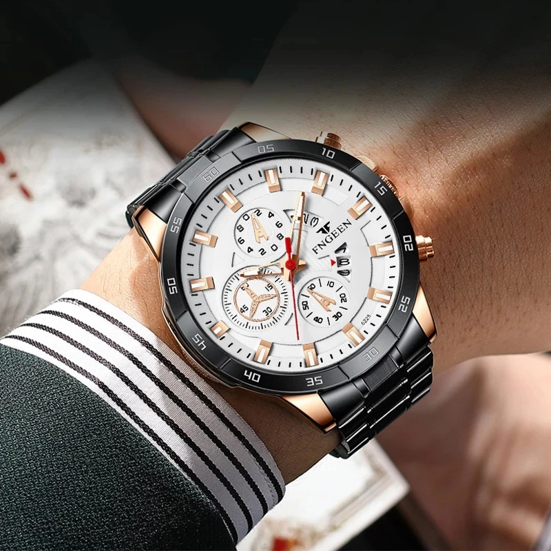 FNGEEN 2022 Mens Watches Luxury Chronograph Full Steel Waterproof Quartz Watch Men Date Sports Clock Wristwatch
FNGEEN 2022 Mens Watches Luxury Chronograph Full Steel Waterproof Quartz Watch Men Date Sports Clock Wristwatch