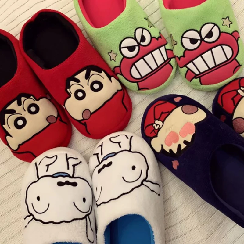 Аксессуары в стиле аниме Crayon Shin Chan домашние напольные хлопковые тапочки милые