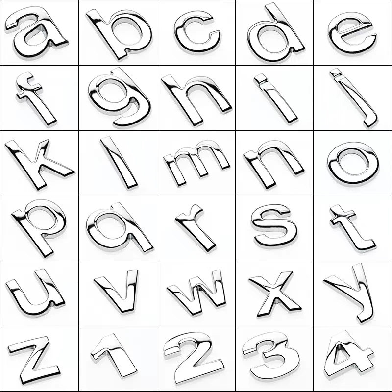 2.5cm 3D Metal Alphabet Silver Badge Chrome Silver Letters Numbers Logo Car Sticker Car Styling Trunk Logo Letters Emblem 25mm
2.5cm 3D Metal Alphabet Silver Badge Chrome Silver Letters Numbers Logo Car Sticker Car Styling Trunk Logo Letters Emblem 25mm