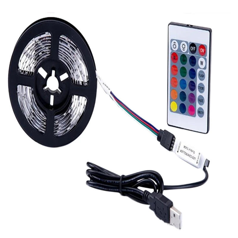 LED Light Is Not Waterproof 2835 RGB 24 Button Remote Control 5V Flexible Light With Bedroom Decoration Light
LED Light Is Not Waterproof 2835 RGB 24 Button Remote Control 5V Flexible Light With Bedroom Decoration Light