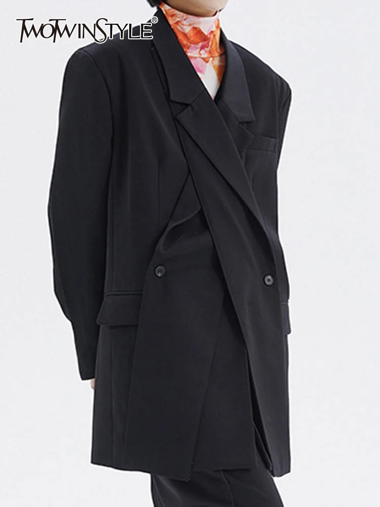 TWOTWINSTYLE Solid Casual Blazers For Women Notched Collar Long Sleeve Loose Temperament Blazer Female Fashion Style Clothing
TWOTWINSTYLE Solid Casual Blazers For Women Notched Collar Long Sleeve Loose Temperament Blazer Female Fashion Style Clothing