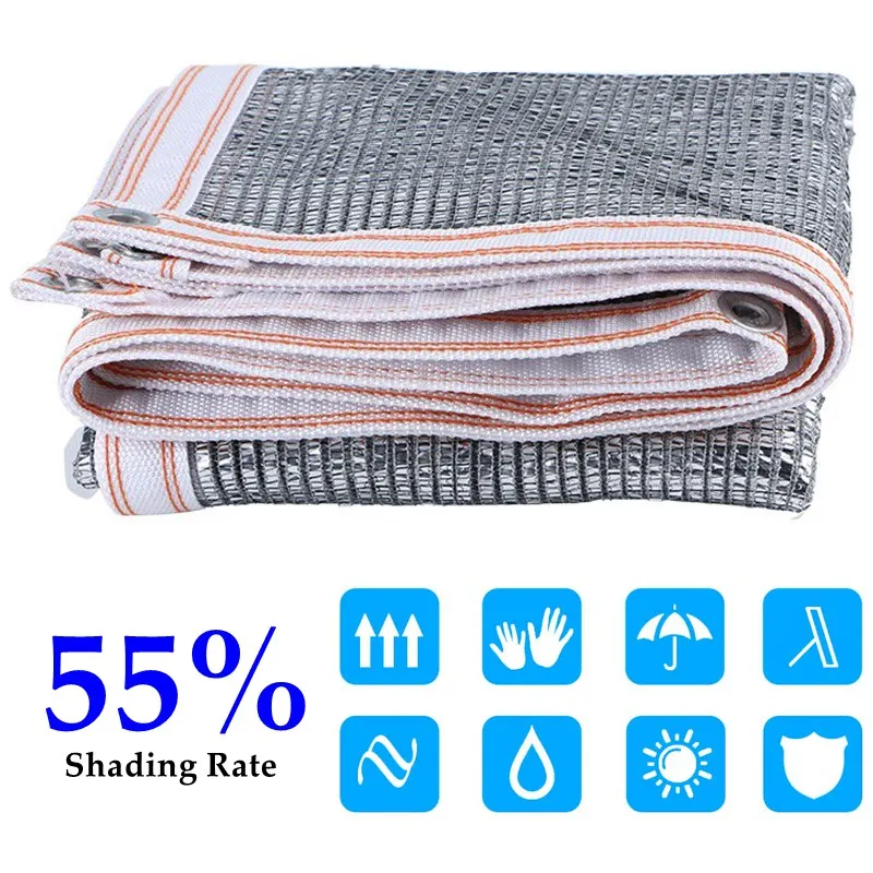 55% Aluminum Foil Sun Shading Cloth Hi-Quality Reflective Shade Sail Garden Shelter Gazebo Awning Pergola Terrace Sunshade Net
55% Aluminum Foil Sun Shading Cloth Hi-Quality Reflective Shade Sail Garden Shelter Gazebo Awning Pergola Terrace Sunshade Net