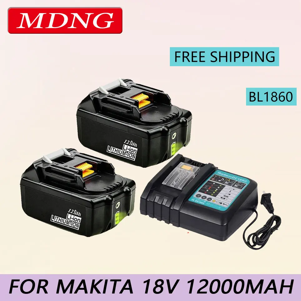 Latest Upgraded BL1860 Rechargeable Battery 18 V 12000mAh Lithium ion for Makita 18v Battery BL1840 BL1850 BL1830 BL1860B LXT400
Latest Upgraded BL1860 Rechargeable Battery 18 V 12000mAh Lithium ion for Makita 18v Battery BL1840 BL1850 BL1830 BL1860B LXT400