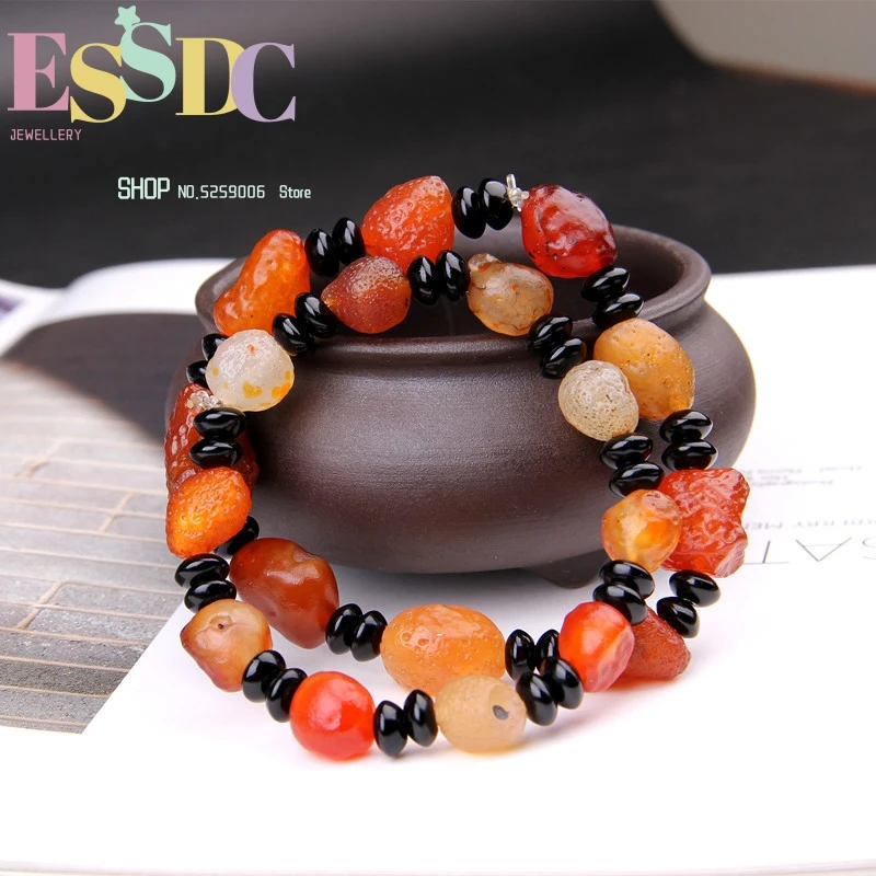 Alxa Gobi Carnelian Bracelet Stone Jewelry Wholesale Colorful with Onyx Natural Color Original
Alxa Gobi Carnelian Bracelet Stone Jewelry Wholesale Colorful with Onyx Natural Color Original