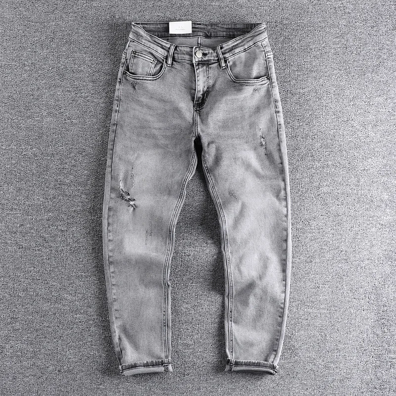 2022 spring and summer new menswear cigarette heavy industry washing cat beard hole jeans elastic slim fit Leggings
2022 spring and summer new menswear cigarette heavy industry washing cat beard hole jeans elastic slim fit Leggings