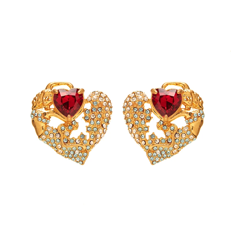 Fraya Heart Shaped Leaves Stud Earrings Red Diamonds Earrings 925 Sterling Silver Pin 18K Gold Plated Trendy Lovely Fine Jewelry
Fraya Heart Shaped Leaves Stud Earrings Red Diamonds Earrings 925 Sterling Silver Pin 18K Gold Plated Trendy Lovely Fine Jewelry
