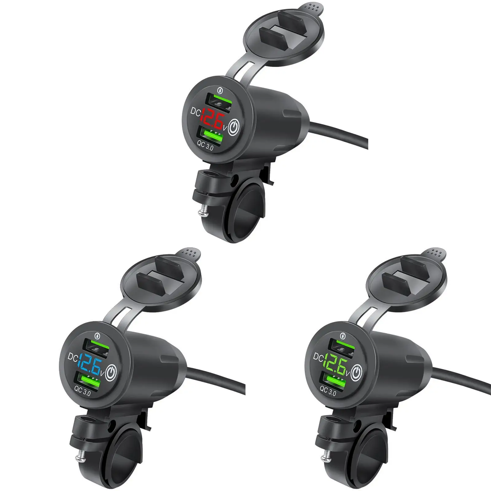 Dual QC 3.0 USB Port 12V Motorcycle Charger Waterproof Fast Power Adapter Voltmeter Display With Switch For Mobile Motorcross
Dual QC 3.0 USB Port 12V Motorcycle Charger Waterproof Fast Power Adapter Voltmeter Display With Switch For Mobile Motorcross