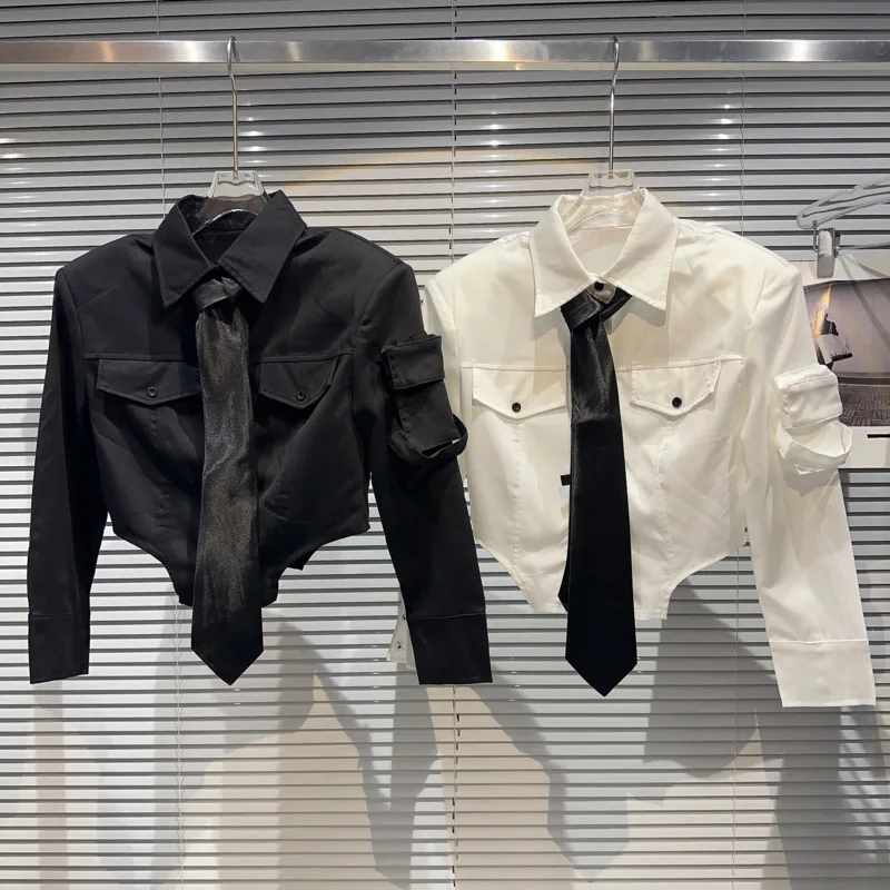 2023 Autumn New Collection Long Sleeve Pockets Turn Down Collar Necktie Short Shirt Women GL447
2023 Autumn New Collection Long Sleeve Pockets Turn Down Collar Necktie Short Shirt Women GL447