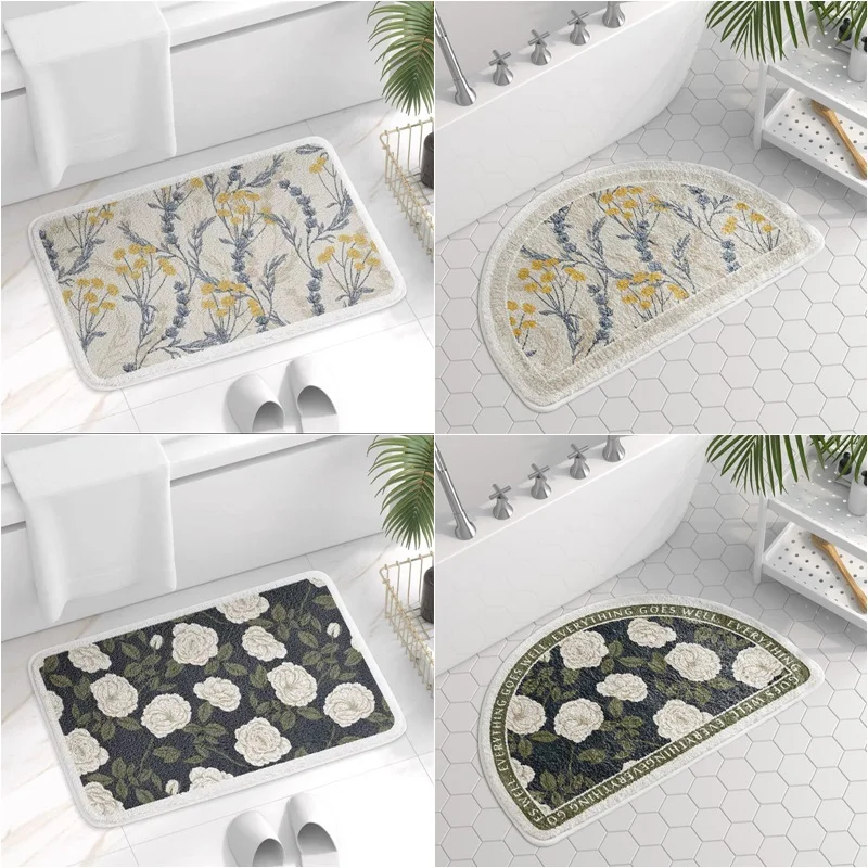 Rectangular Floral Bathroom Absorbent Mats Nordic Soft Non-Slip Shower Rugs Washable Entrance Doormat Home Welcome Floor Mats
Rectangular Floral Bathroom Absorbent Mats Nordic Soft Non-Slip Shower Rugs Washable Entrance Doormat Home Welcome Floor Mats