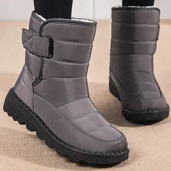 Womens Boots Super Warm Winter Boots With Heels Snow Boots Rubber Booties Fur Bota Feminina Short Boot Female Winter Shoes