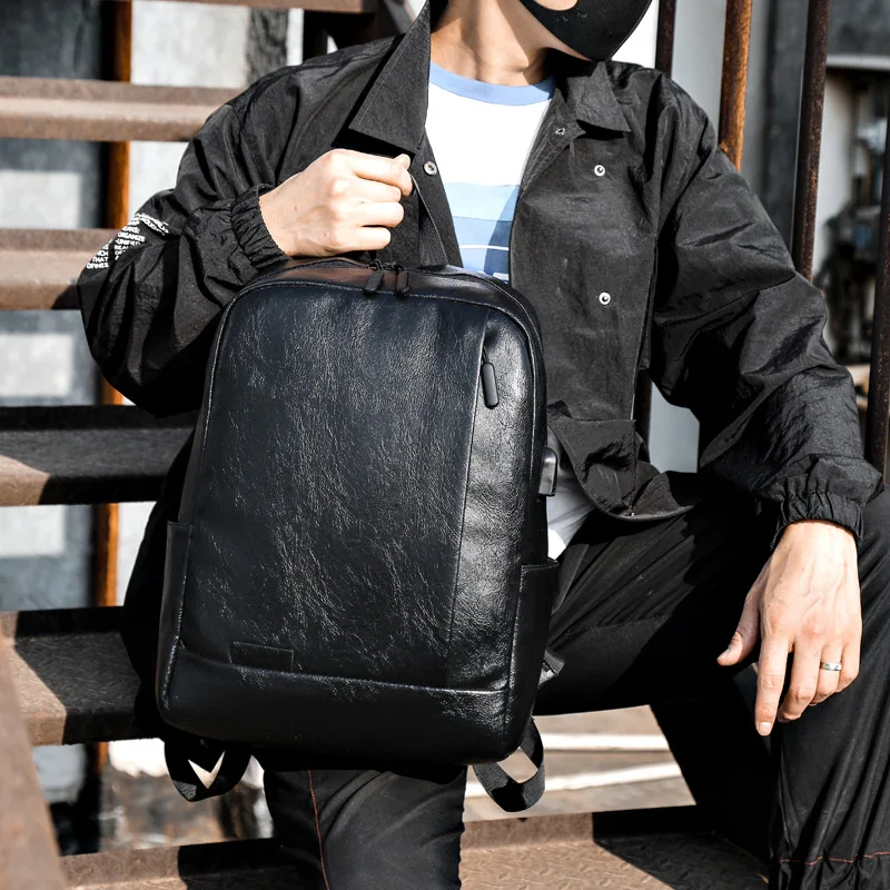 Backpack New Fashion Simple Youth Schoolbag Sports PU Leather Notebook Men's Backpack
Backpack New Fashion Simple Youth Schoolbag Sports PU Leather Notebook Men's Backpack