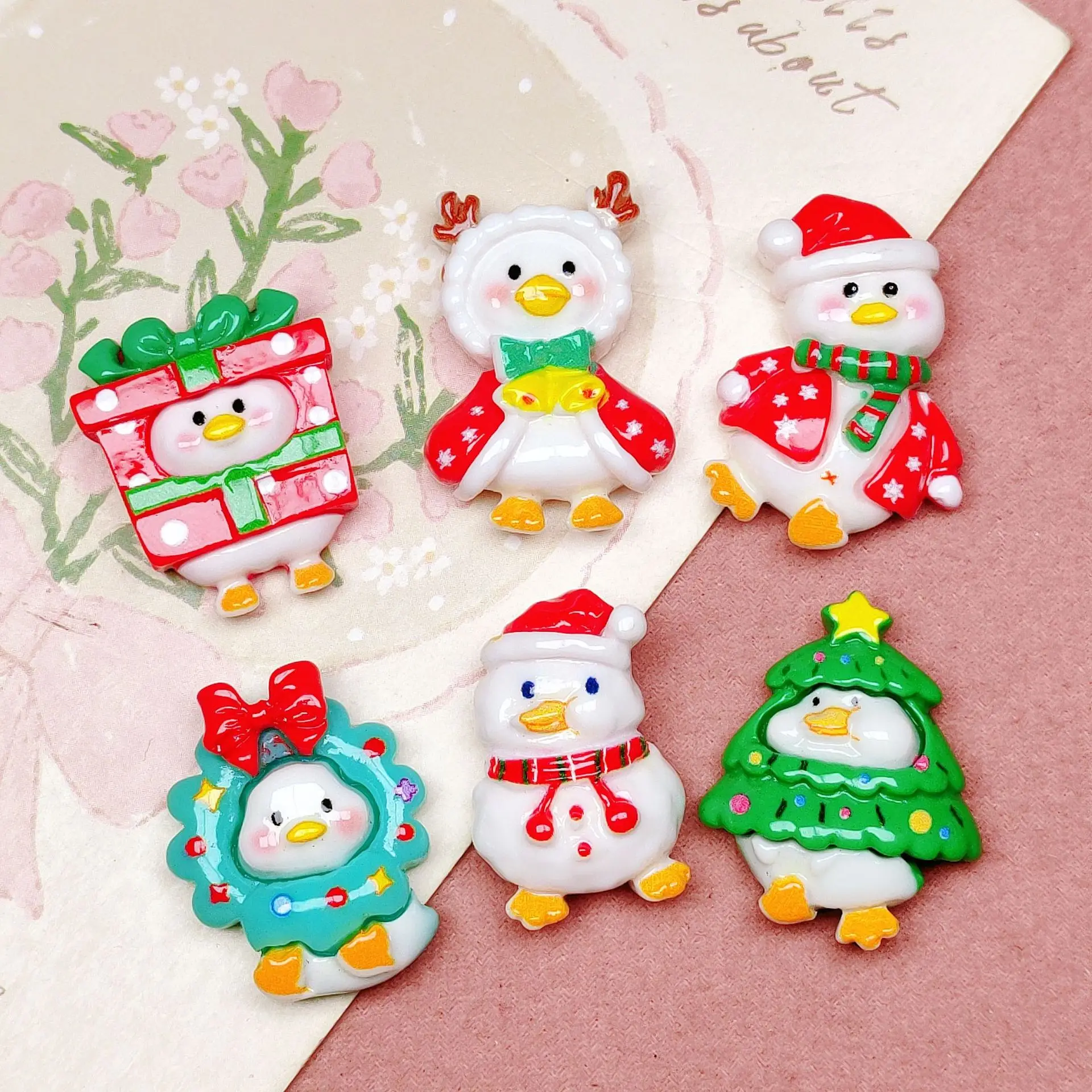 Resin Kawaii Cartoon Christmas Duck Series Flatback Figurine Scrapbook DIY Decor Crafts Accessory
Resin Kawaii Cartoon Christmas Duck Series Flatback Figurine Scrapbook DIY Decor Crafts Accessory