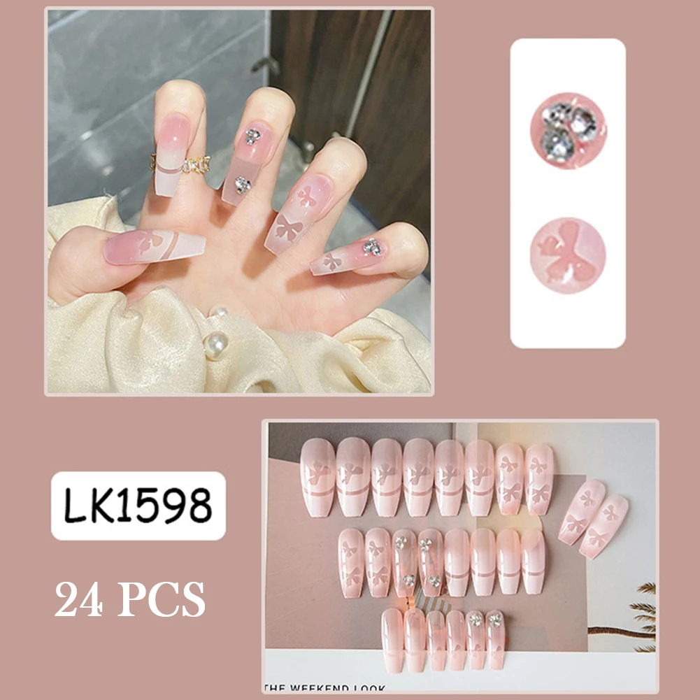 2021 24PCS Long Pink Press on Nails Cute Butterfly Print Design Full Coverage Nails Gradient Artificial Nails 24PCS Sweet Style
2021 24PCS Long Pink Press on Nails Cute Butterfly Print Design Full Coverage Nails Gradient Artificial Nails 24PCS Sweet Style