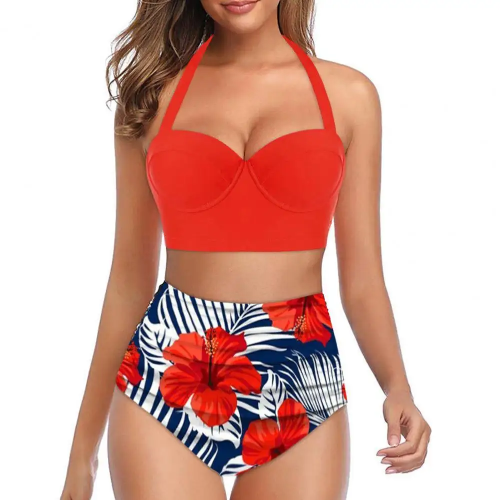 Padded Wire Free Two Piece Bikini Set Halter Bra Sunflower Print Briefs Women Push Up Swimwear 2022 for Beach Bathing Suit
Padded Wire Free Two Piece Bikini Set Halter Bra Sunflower Print Briefs Women Push Up Swimwear 2022 for Beach Bathing Suit