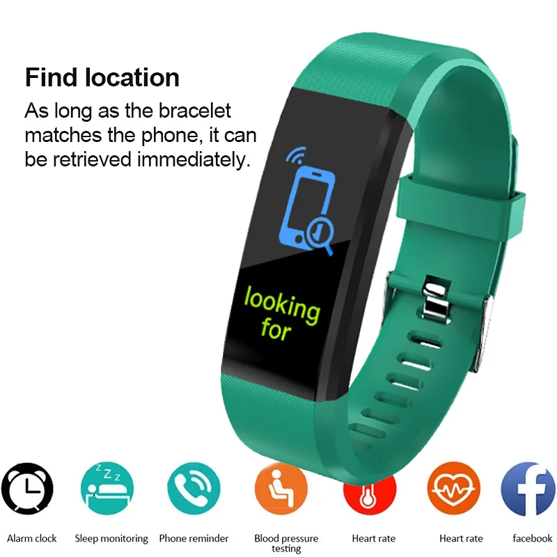 Smart Watch Bracelet Wristband Temperature Measurement Heart Rate Bluetooth Blood Pressure Message Reminder Digital 115 Plus
Smart Watch Bracelet Wristband Temperature Measurement Heart Rate Bluetooth Blood Pressure Message Reminder Digital 115 Plus