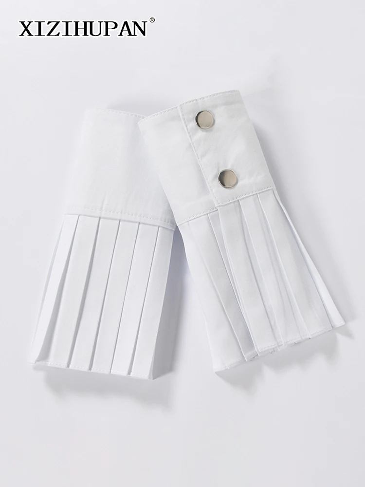 XIZIHUPAN Solid Casual Cuff For Women Patchwork Buttons Fold Pleated Minimalist Cuffs Female 2022 Spring New Fashion Style
XIZIHUPAN Solid Casual Cuff For Women Patchwork Buttons Fold Pleated Minimalist Cuffs Female 2022 Spring New Fashion Style