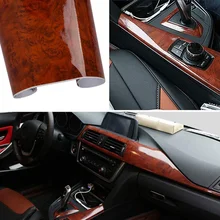 Glossy Peach Wood Grain Car Sticker Waterproof Scratch-resistant Interior Film Protective Decals For Furniture (40x100cm #130