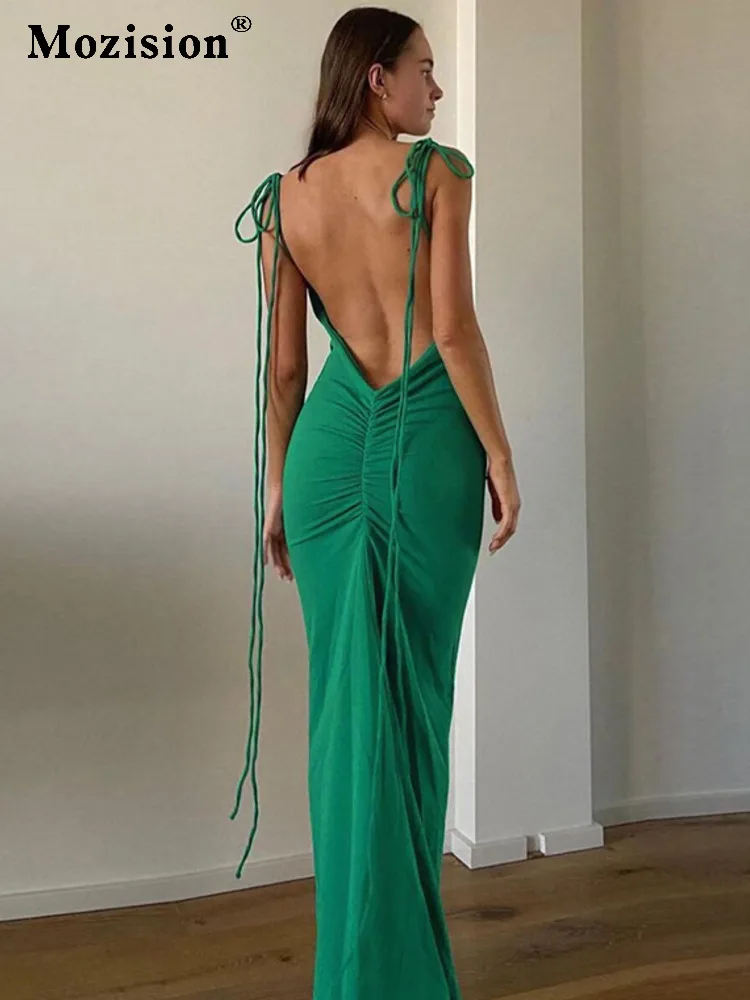 Mozision Sexy Backless Maxi Dress For Women Clothes Summer New Spaghetti Strap Sleeveless High Waist Long Dress Vestido
Mozision Sexy Backless Maxi Dress For Women Clothes Summer New Spaghetti Strap Sleeveless High Waist Long Dress Vestido