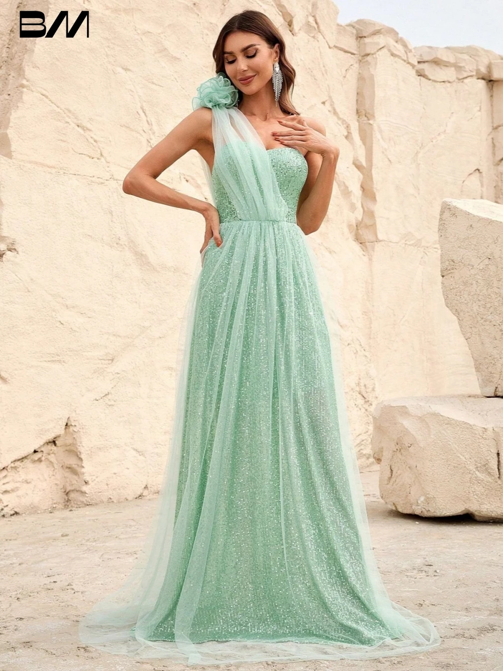 Elegant One Shoulder Evening Dresses Sparkly A-line Bridal Gown Graceful Floor-length Bride Dresses Vestidos De Novia
Elegant One Shoulder Evening Dresses Sparkly A-line Bridal Gown Graceful Floor-length Bride Dresses Vestidos De Novia