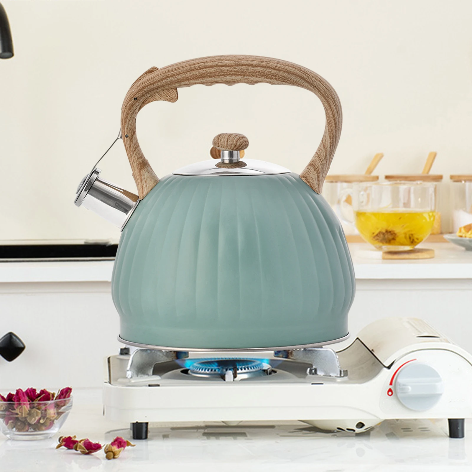New 3.5L Whistling Kettle Pumpkin Shape Stainless Steel Tea Kettle with Heat-Proof Handle Universal Teapot for All Stovetops
New 3.5L Whistling Kettle Pumpkin Shape Stainless Steel Tea Kettle with Heat-Proof Handle Universal Teapot for All Stovetops