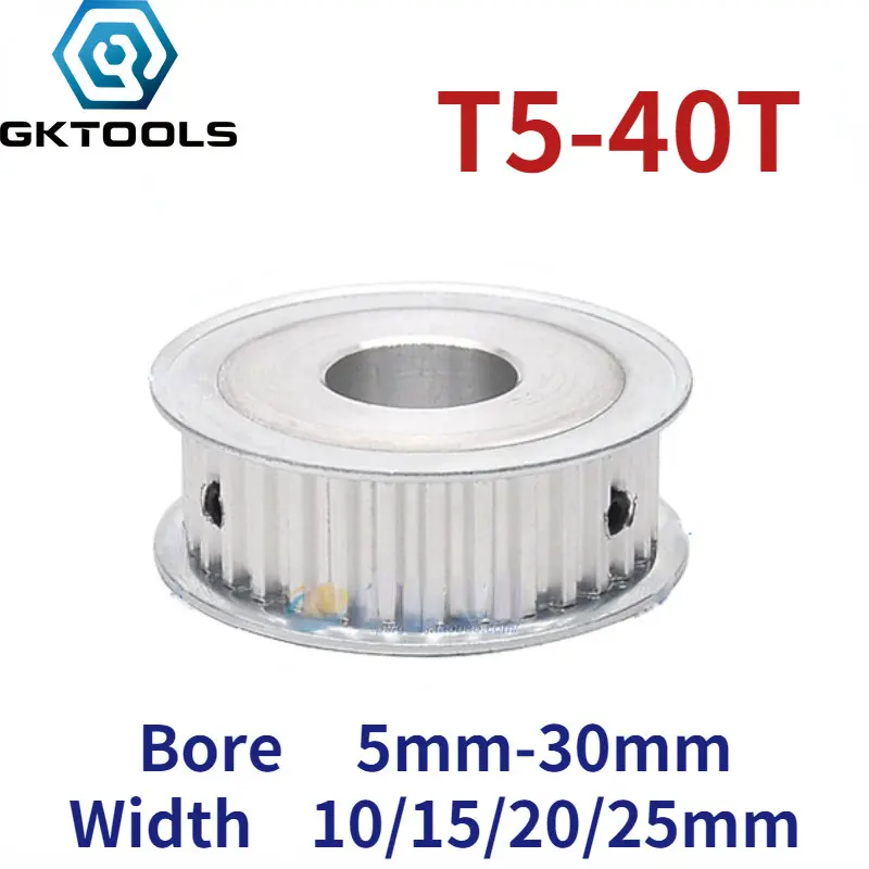 T5 40 Teeth Pulley AF Groove Width 10/15/20/25mm Hole 5/6/8/10/12/14/15/16/17/18/19/20/22/25mm Two-Side Flat Synchronous Pulley
T5 40 Teeth Pulley AF Groove Width 10/15/20/25mm Hole 5/6/8/10/12/14/15/16/17/18/19/20/22/25mm Two-Side Flat Synchronous Pulley