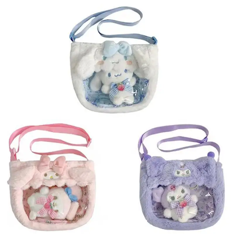 Sanrios аниме мультфильм Kuromi My Melody Cinnamoroll кавайная сумка Прозрачная ПВХ Девочка милая плюшевая кукла сумка через плечо
Sanrios аниме мультфильм Kuromi My Melody Cinnamoroll кавайная сумка Прозрачная ПВХ Девочка милая плюшевая кукла сумка через плечо
