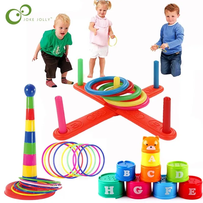 

Baby Stacking Superzings Cup & Sports Circle Ferrule Stacked Layers Throwing Game Parent-Child Interactive Kids Outdoor Toys