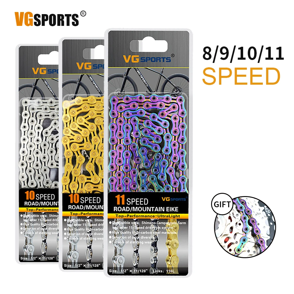 Ultralight 116L VG Sports 8 9 10 11 Speed Bicycle Chain Silver Gold Half Hollow Bike Chain Mountain Road Bike Full Hollow Chains
Ultralight 116L VG Sports 8 9 10 11 Speed Bicycle Chain Silver Gold Half Hollow Bike Chain Mountain Road Bike Full Hollow Chains