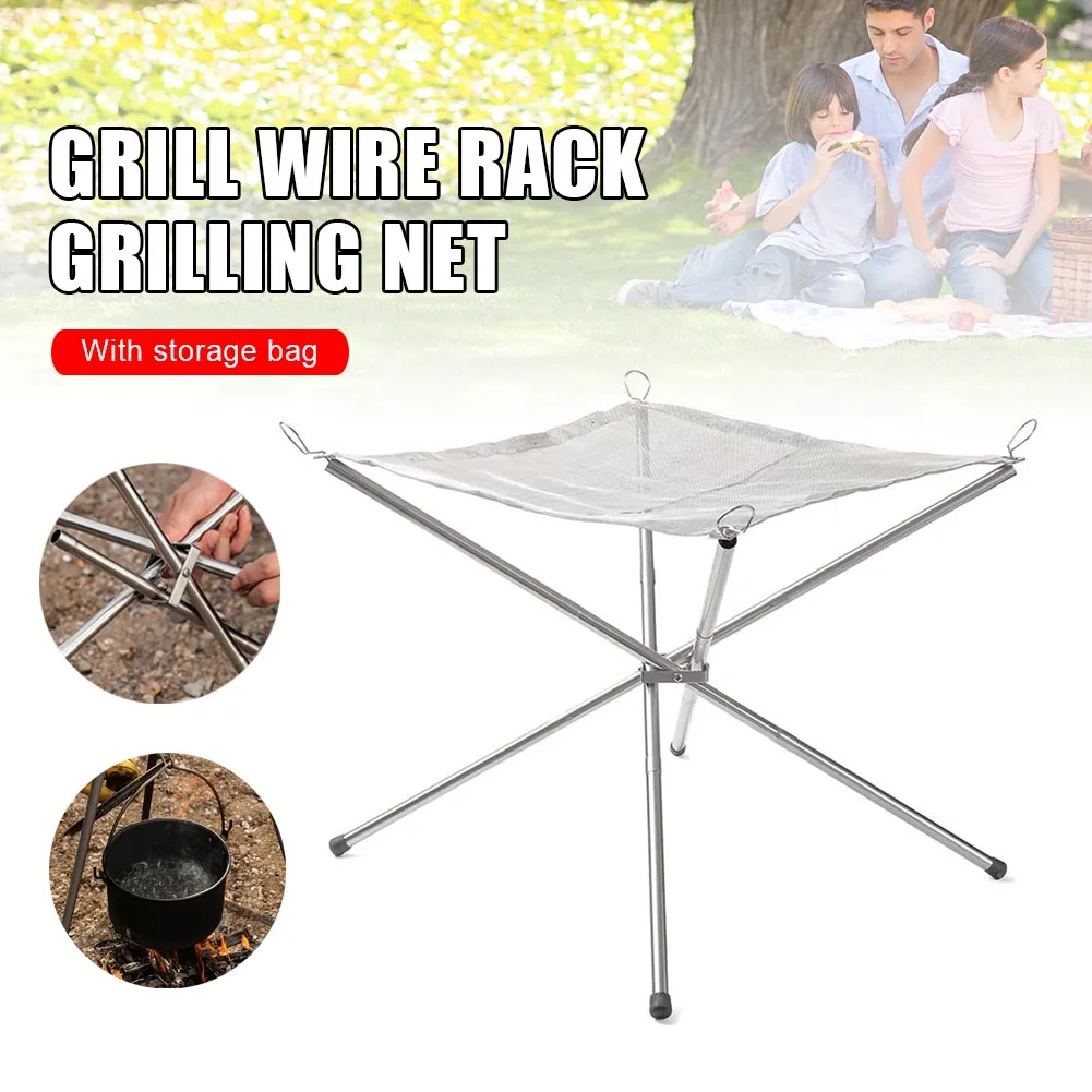 Outdoor Camping Fire Pit Burning Rack Foldable Stainless Steel Heating Mesh Fire Stand Portable Wood Heater BBQ Camping Tools
Outdoor Camping Fire Pit Burning Rack Foldable Stainless Steel Heating Mesh Fire Stand Portable Wood Heater BBQ Camping Tools