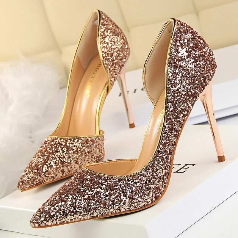 BIGTREE Shoes Champagne Women Pumps Sequin Wedding Shoes Stiletto High Heels Women Shoes Luxury Party Shoes Pumps Plus Size 43
BIGTREE Shoes Champagne Women Pumps Sequin Wedding Shoes Stiletto High Heels Women Shoes Luxury Party Shoes Pumps Plus Size 43
