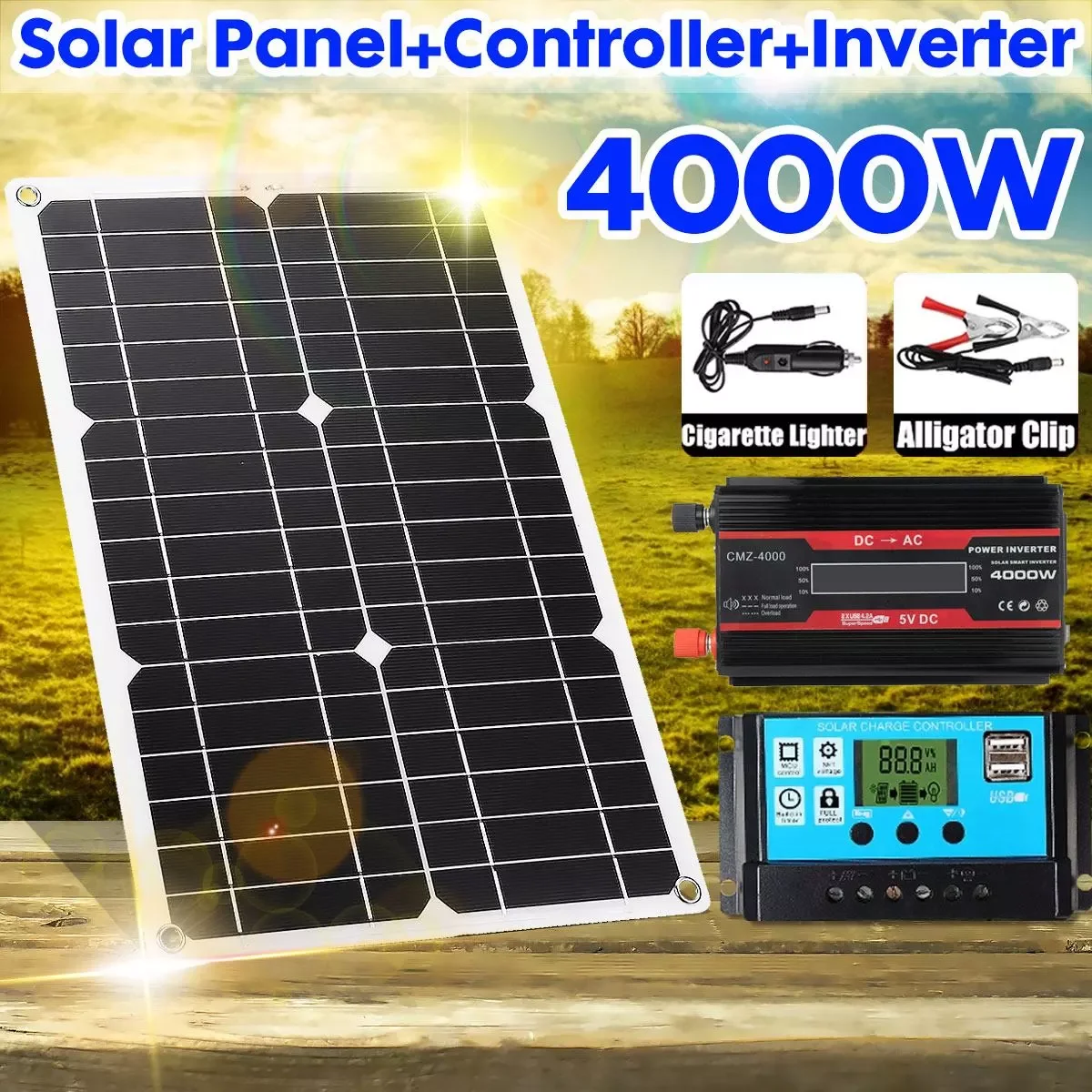 110V/220V Solar Power System 20W Solar Panel Battery Charger 4000W Solar Inverter Complete Kit Solar Controller 30A/40A/50A/60A
110V/220V Solar Power System 20W Solar Panel Battery Charger 4000W Solar Inverter Complete Kit Solar Controller 30A/40A/50A/60A